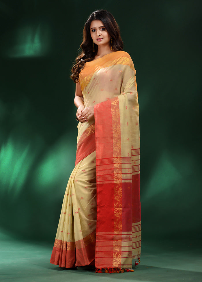 Lime Yellow Cotton Saree With Blouse Piece - Indian Silk House Agencies