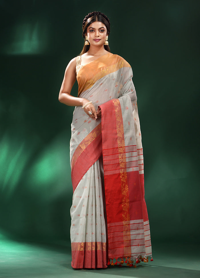 Green Cotton Saree With Blouse Piece - Indian Silk House Agencies