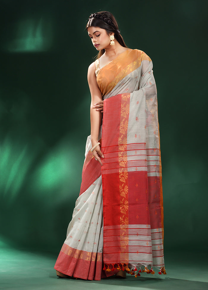 Green Cotton Saree With Blouse Piece - Indian Silk House Agencies