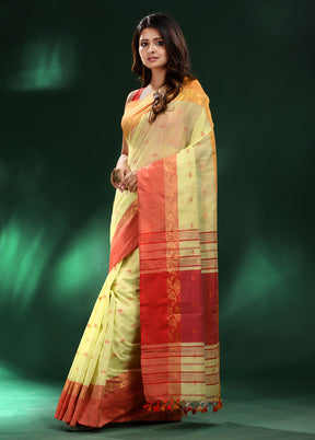 Yellow Cotton Saree With Blouse Piece - Indian Silk House Agencies