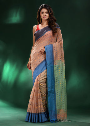 Beige Cotton Saree With Blouse Piece - Indian Silk House Agencies