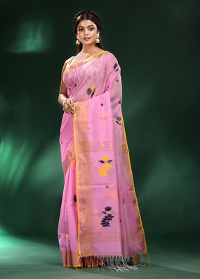 Pink Spun Silk Saree With Blouse Piece - Indian Silk House Agencies