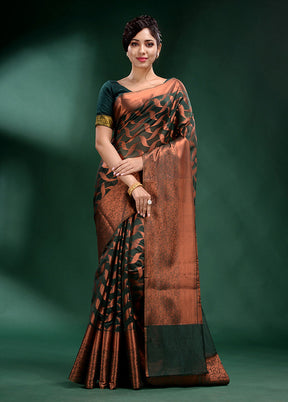 Green Organza Saree With Blouse Piece - Indian Silk House Agencies