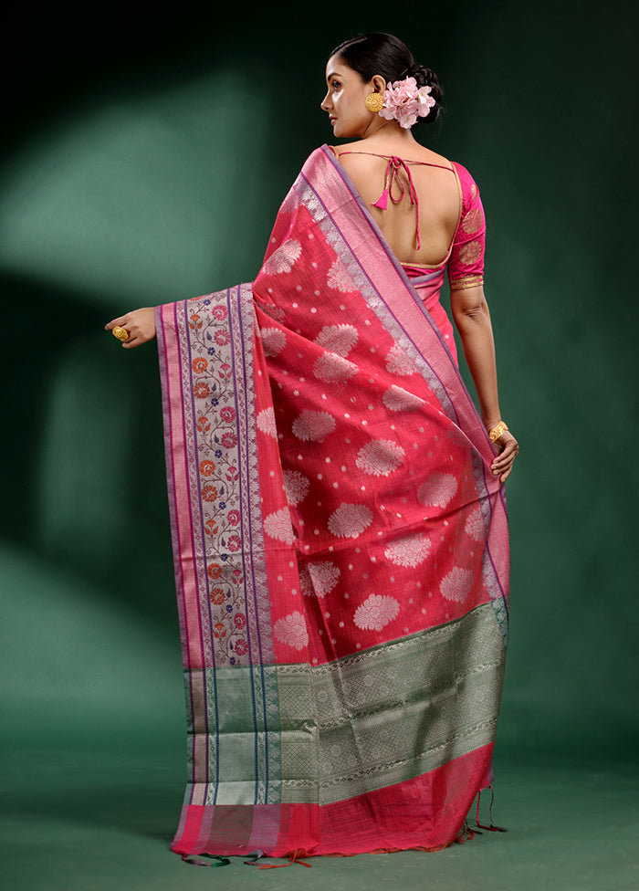 Pink Dupion Silk Saree With Blouse Piece - Indian Silk House Agencies