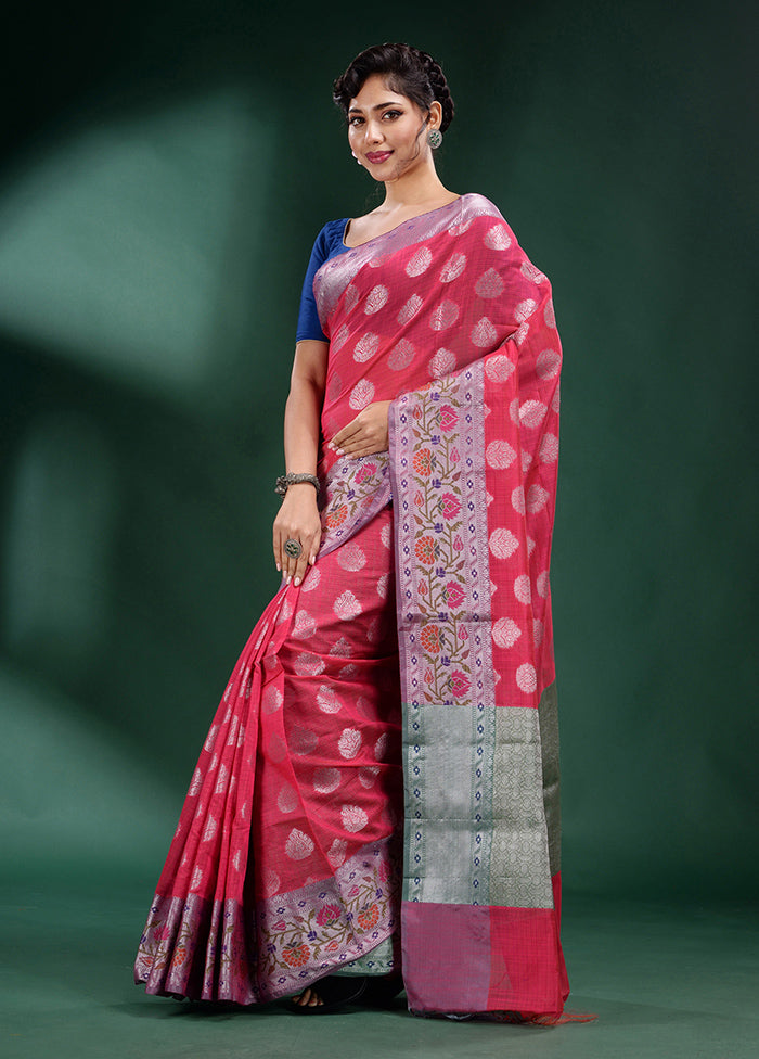 Pink Dupion Silk Saree With Blouse Piece - Indian Silk House Agencies