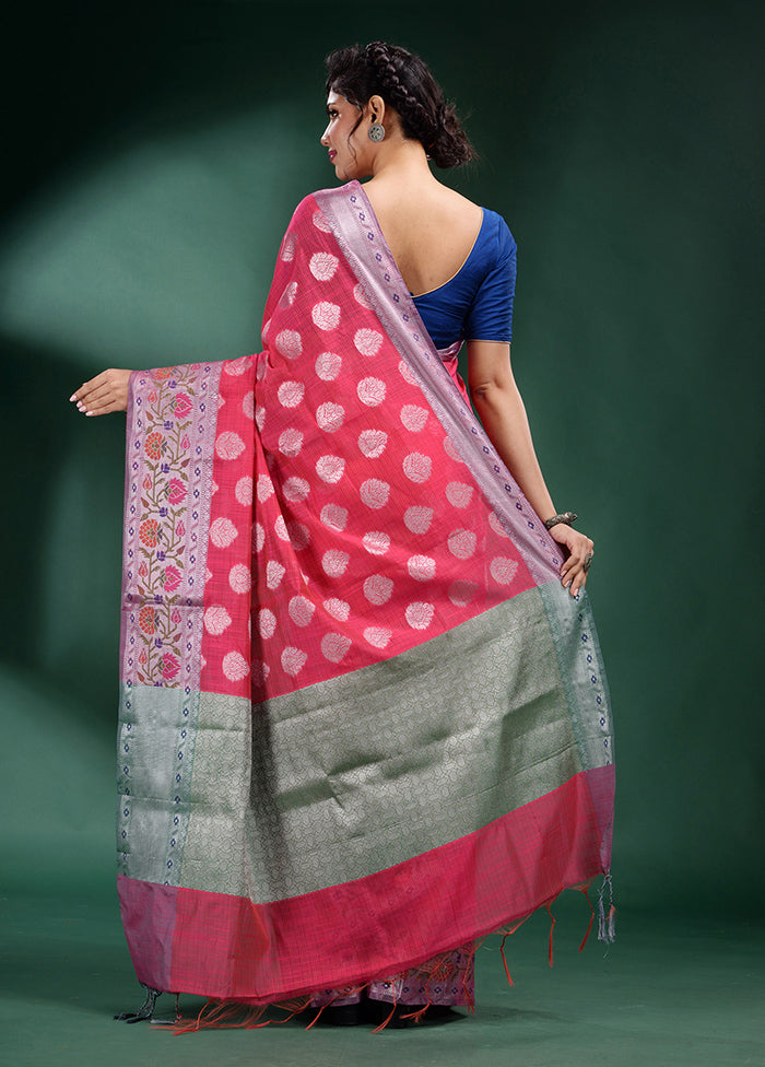 Pink Dupion Silk Saree With Blouse Piece - Indian Silk House Agencies