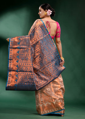 Cream Dupion Silk Saree With Blouse Piece - Indian Silk House Agencies