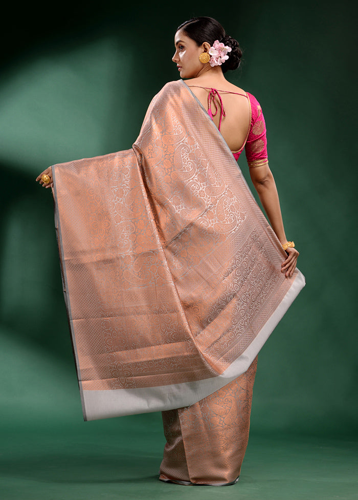 Cream Dupion Silk Saree With Blouse Piece - Indian Silk House Agencies