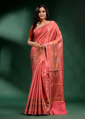 Pink Dupion Silk Saree With Blouse Piece - Indian Silk House Agencies