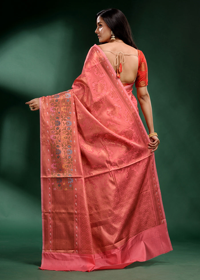 Pink Dupion Silk Saree With Blouse Piece - Indian Silk House Agencies