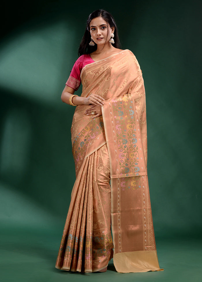 Off White Dupion Silk Saree With Blouse Piece - Indian Silk House Agencies