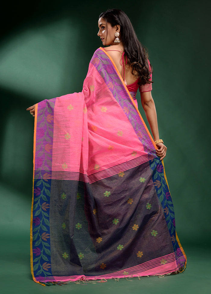 Pink Spun Silk Saree With Blouse Piece - Indian Silk House Agencies