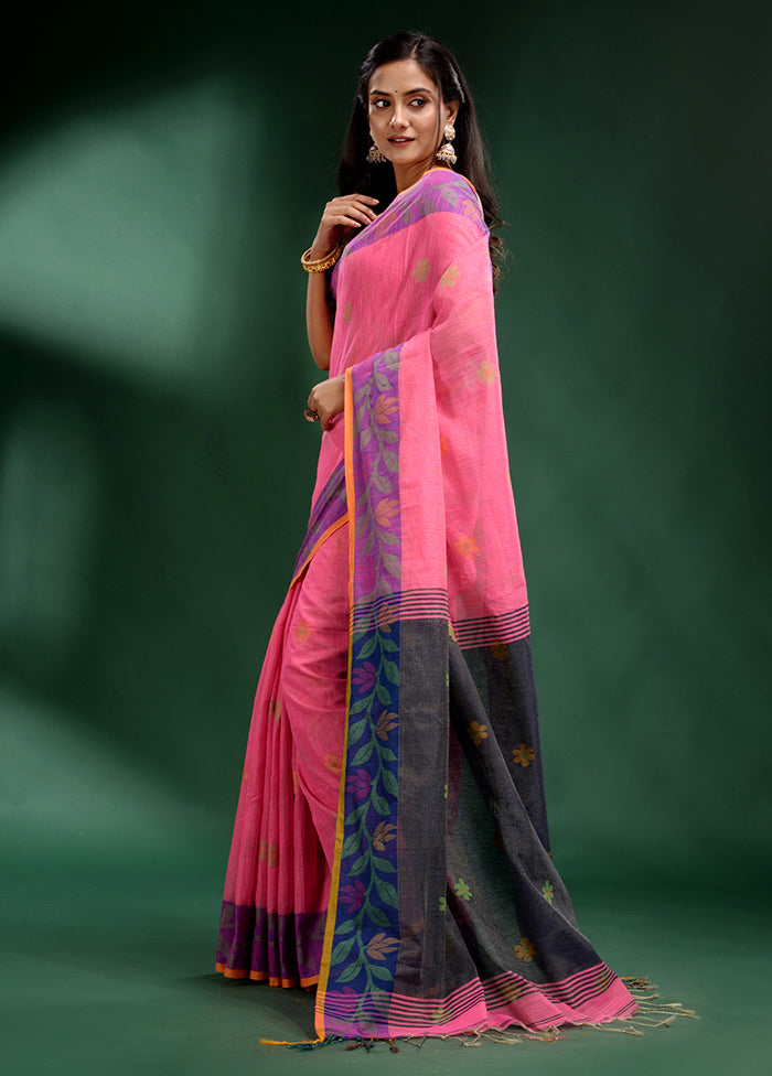 Pink Spun Silk Saree With Blouse Piece - Indian Silk House Agencies