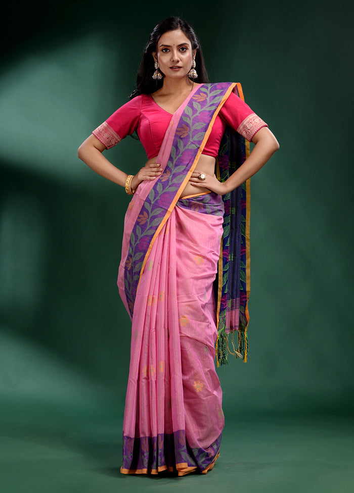 Pink Spun Silk Saree With Blouse Piece - Indian Silk House Agencies