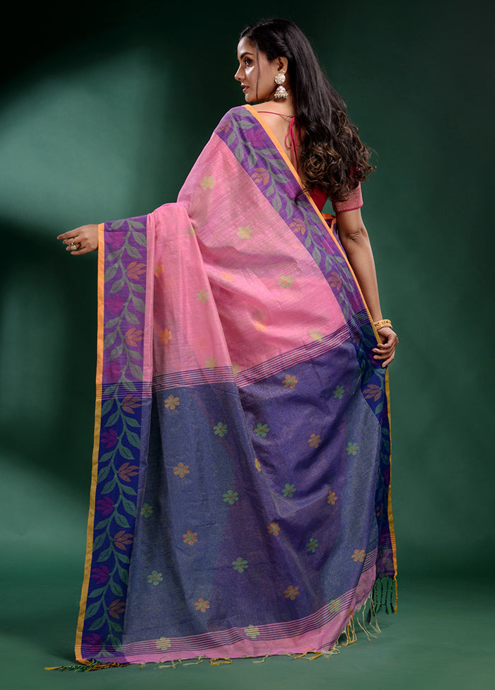 Pink Spun Silk Saree With Blouse Piece - Indian Silk House Agencies