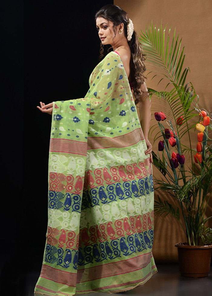 Light Green Tant Saree Without Blouse Piece - Indian Silk House Agencies