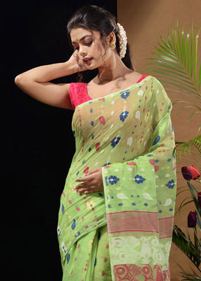 Light Green Tant Saree Without Blouse Piece - Indian Silk House Agencies