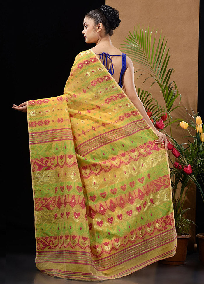 Yellow Tant Saree Without Blouse Piece - Indian Silk House Agencies