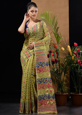 Green Tant Saree Without Blouse Piece - Indian Silk House Agencies