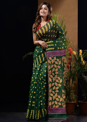 Green Tant Saree Without Blouse Piece - Indian Silk House Agencies