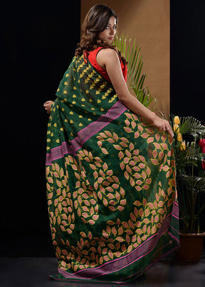 Green Tant Saree Without Blouse Piece - Indian Silk House Agencies