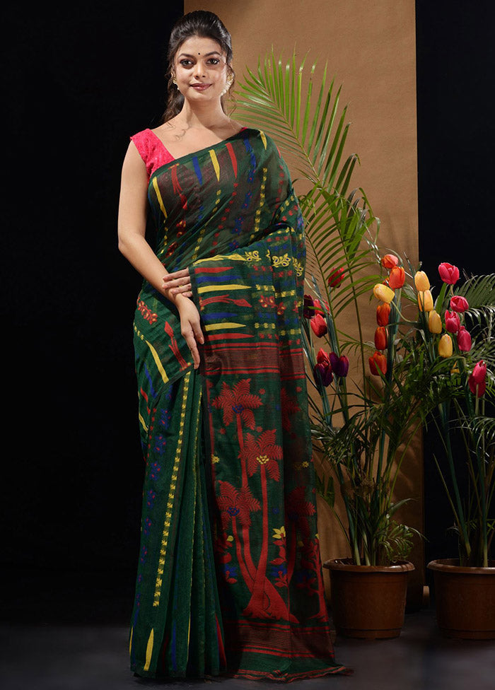 Green Tant Saree Without Blouse Piece - Indian Silk House Agencies