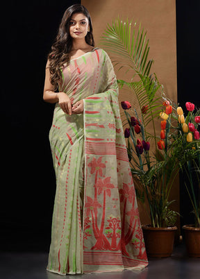 Green Tant Saree Without Blouse Piece - Indian Silk House Agencies