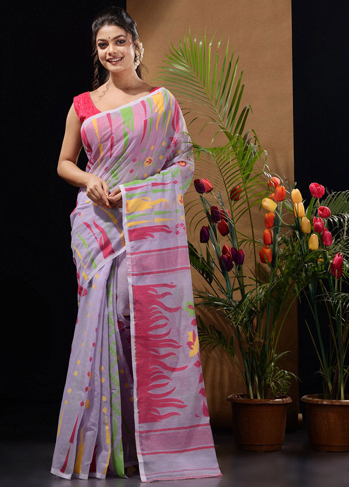 Lavender Tant Saree Without Blouse Piece - Indian Silk House Agencies