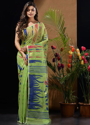 Light Green Tant Saree Without Blouse Piece - Indian Silk House Agencies