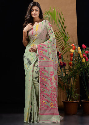 Green Tant Saree Without Blouse Piece - Indian Silk House Agencies