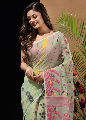 Green Tant Saree Without Blouse Piece - Indian Silk House Agencies