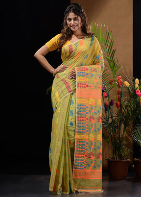 Green Tant Saree Without Blouse Piece - Indian Silk House Agencies