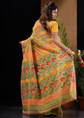 Green Tant Saree Without Blouse Piece - Indian Silk House Agencies