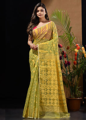 Green Tant Saree Without Blouse Piece - Indian Silk House Agencies