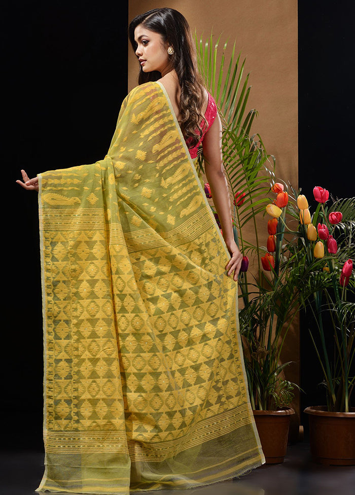 Green Tant Saree Without Blouse Piece - Indian Silk House Agencies