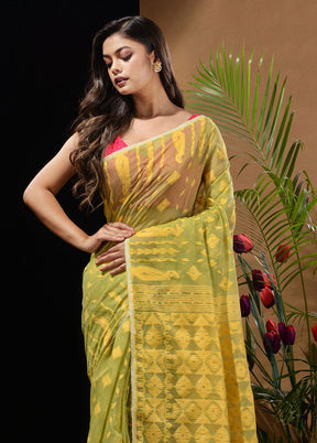 Green Tant Saree Without Blouse Piece - Indian Silk House Agencies