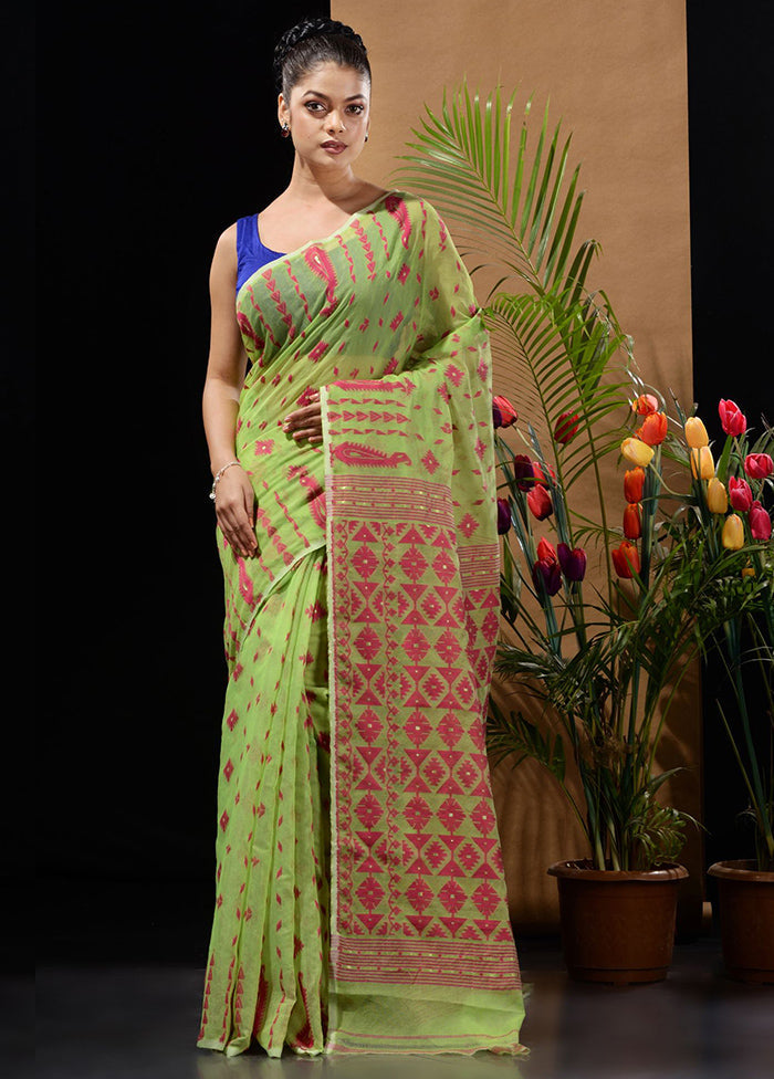 Green Tant Saree Without Blouse Piece - Indian Silk House Agencies