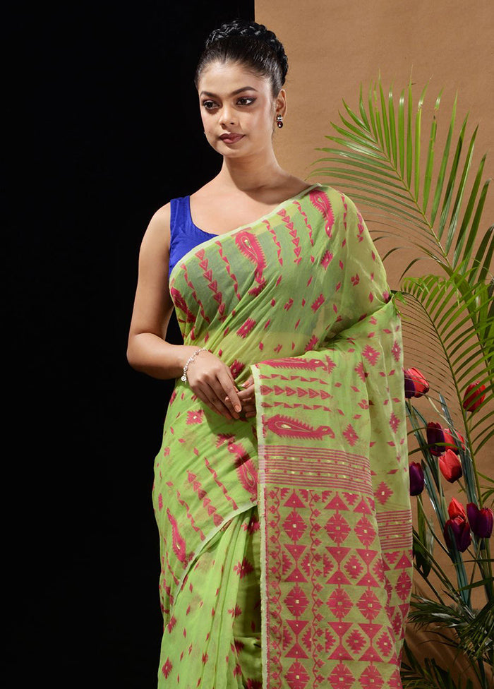 Green Tant Saree Without Blouse Piece - Indian Silk House Agencies