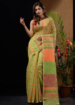 Green Tant Saree Without Blouse Piece - Indian Silk House Agencies