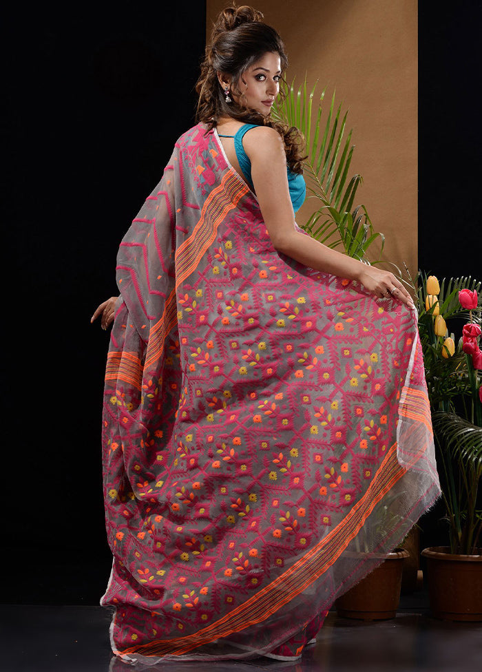 Grey Tant Saree Without Blouse Piece - Indian Silk House Agencies