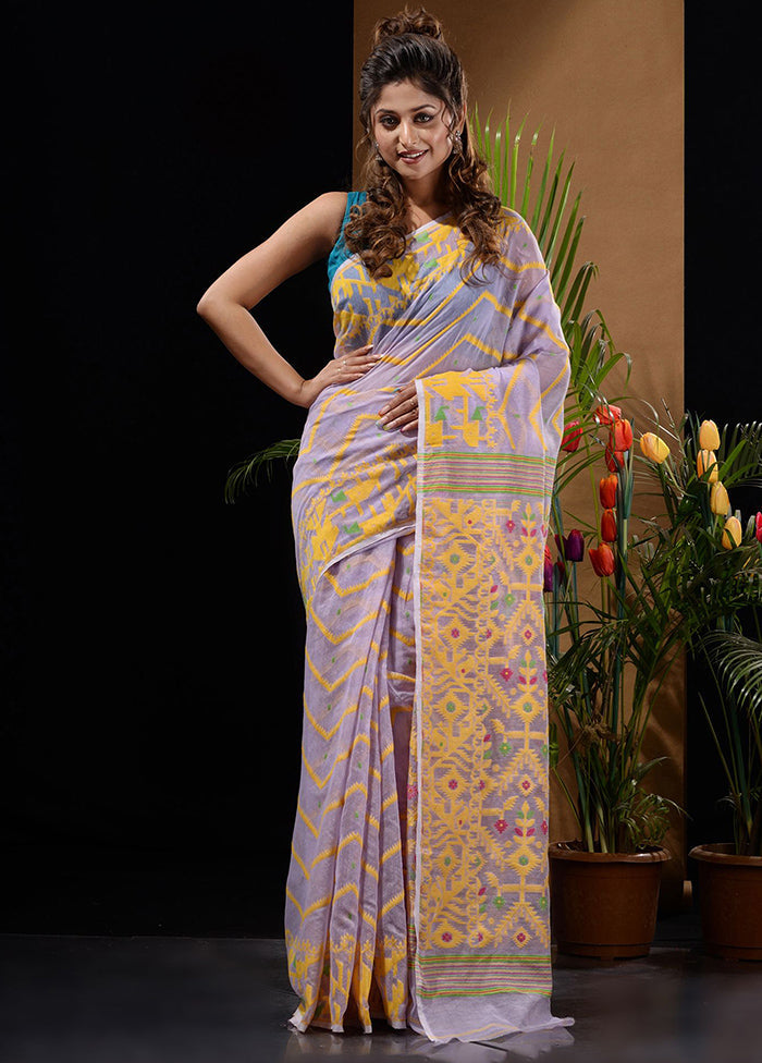 Purple Tant Saree Without Blouse Piece - Indian Silk House Agencies