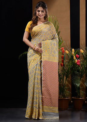 Grey Tant Saree Without Blouse Piece - Indian Silk House Agencies