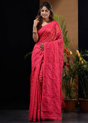 Magenta Tant Saree Without Blouse Piece - Indian Silk House Agencies