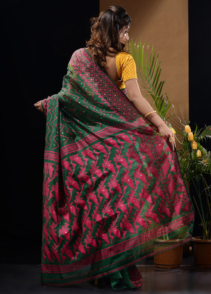 Green Tant Saree Without Blouse Piece - Indian Silk House Agencies