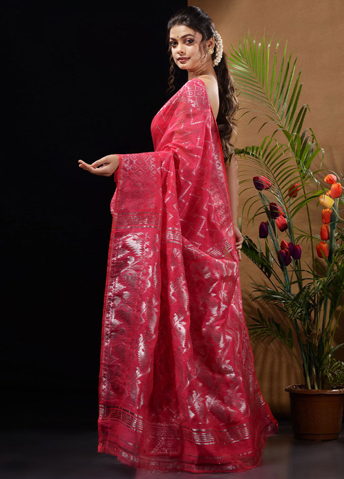 Pink Tant Saree Without Blouse Piece - Indian Silk House Agencies