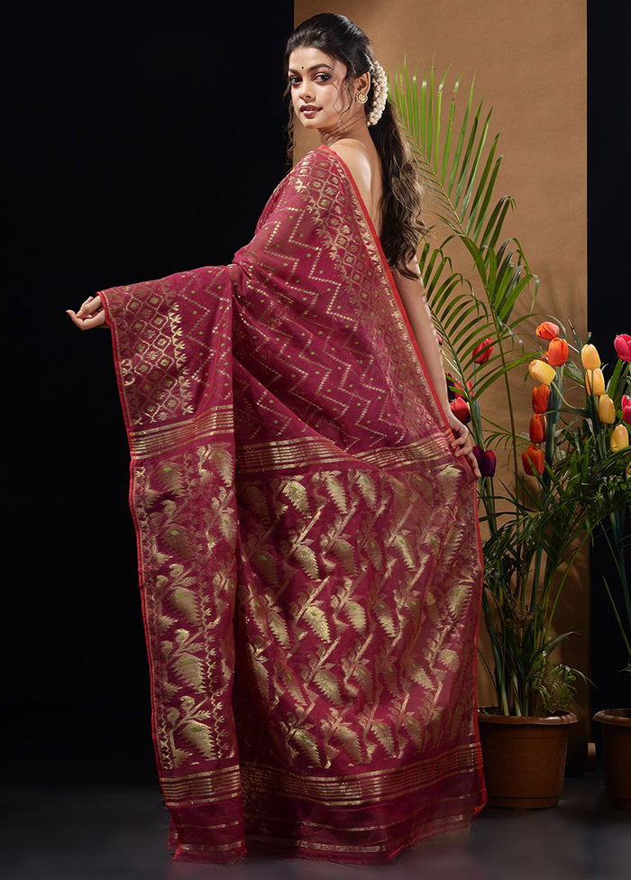 Magenta Tant Saree Without Blouse Piece - Indian Silk House Agencies