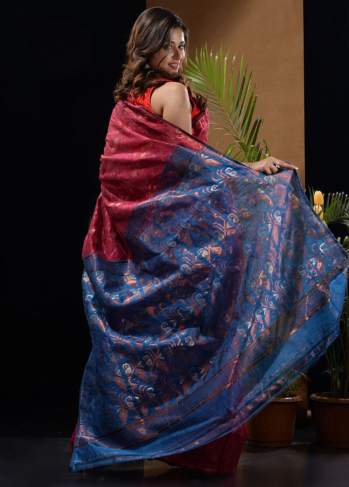 Magenta Tant Saree Without Blouse Piece - Indian Silk House Agencies