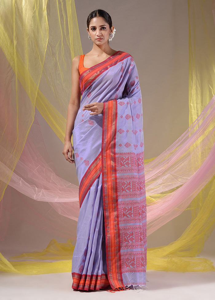 Lavender Spun Silk Saree With Blouse Piece - Indian Silk House Agencies