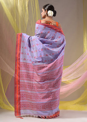 Lavender Spun Silk Saree With Blouse Piece - Indian Silk House Agencies