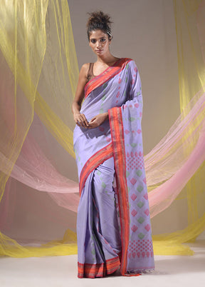 Lavender Spun Silk Saree With Blouse Piece - Indian Silk House Agencies